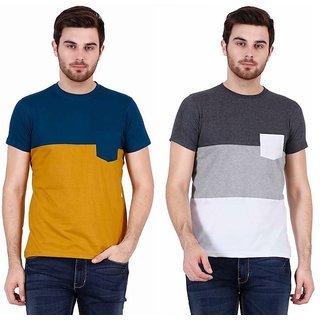 Solid Men Round Neck White T-Shirt